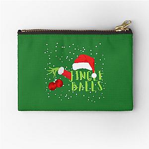 Jingle Balls Grinch Hand Holding Ornaments Zipper Pouch