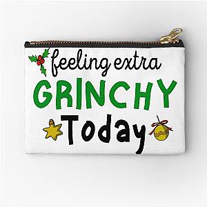 Feeling Extra Grinchy Today Christmas Lights Zipper Pouch