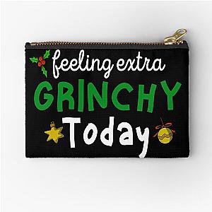 Feeling Extra Grinchy Today Christmas Lights Zipper Pouch