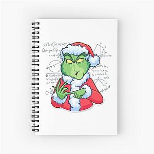 Christmas Coming Soon 2025 Santa Grinch Teacher Green Face New Year  Spiral Notebook