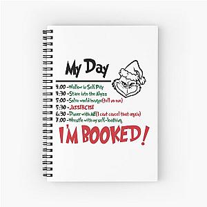 I'm Booked Grinch Christmas Design Spiral Notebook