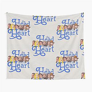 the head and the heart band design Tapestry