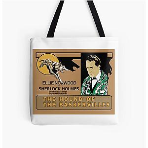 Hounded - Digital art reproduction of the poster for the Ellie Norwood 1921 silent film version of The Hound Baskervilles All Over Print Tote Bag