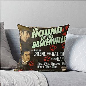 Vintage Poster for the Hound of the Baskervilles Throw Pillow