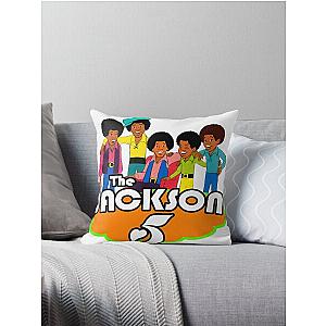 The Jackson 5 70s Cartoon Retro Vintage Style Classic T-Shirt Throw Pillow