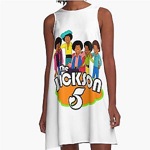 The Jackson 5 70s Cartoon Retro Vintage Style Classic T-Shirt A-Line Dress