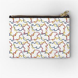 KU Jayhawks Pattern, White Zipper Pouch