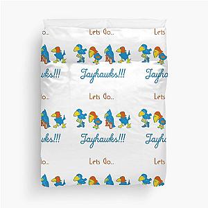 KU Jayhawks Over the Years Lets Go Jayhawks Throwback Marching Jayhawks KU Baskball  Duvet Cover