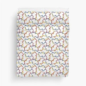 KU Jayhawks Pattern, White Duvet Cover