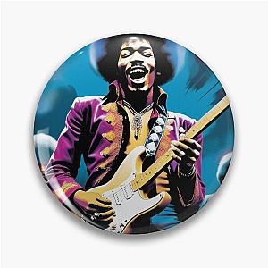 Funky Jam: Purple Hues and Hendrix Pin