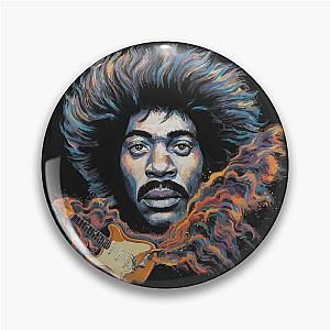 Psychedelic Hendrix and his Guitar Pin