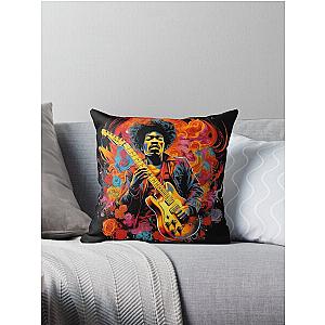 jimmy hendrix Throw Pillow