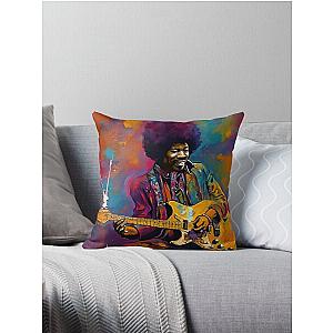 Jimi Hendrix - Reinventing The Guitar 1 Throw Pillow