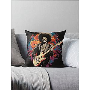 Jimmy Hendrix Vintage Throw Pillow