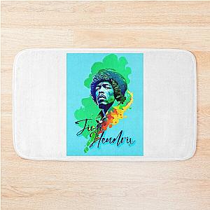 Portrait of Jimi Hendrix painted in graffiti style Bath Mat