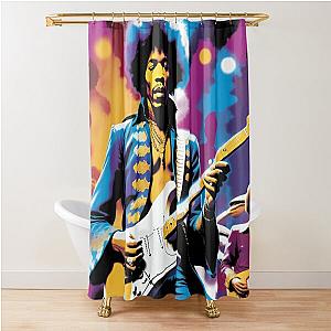 Funky Visions: Hendrix and the 60s Beat Shower Curtain