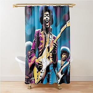 Funky Jam: Purple Hues and Hendrix Shower Curtain