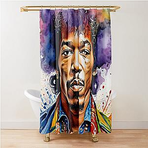 Jimmi Hendrix Portrait Painting Art Shower Curtain