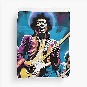 Funky Jam: Purple Hues and Hendrix Duvet Cover