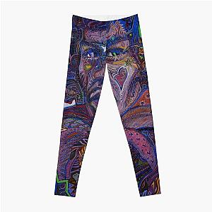 Psychedelic Celestial Jimi Rock Poster Leggings