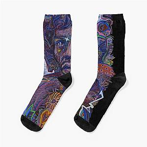 Psychedelic Celestial Jimi Rock Poster Socks