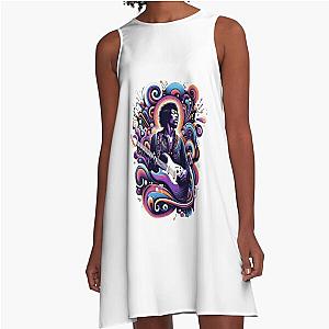 Psychedelic Strings - Hendrix Inspired Abstract A-Line Dress