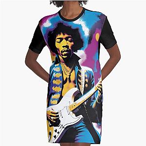 Funky Visions: Hendrix and the 60s Beat Graphic T-Shirt Dress