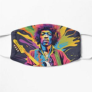 Psychedelic Jimmy Hendrix and his Guitar Flat Mask