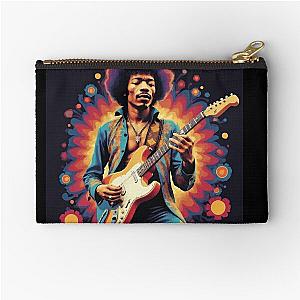 Jimmy Hendrix and guitar Zipper Pouch