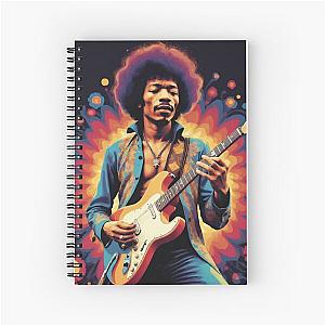 Jimmy Hendrix and guitar Spiral Notebook