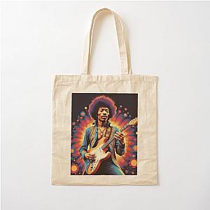 Jimmy Hendrix and guitar Cotton Tote Bag