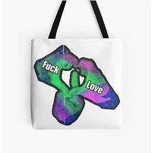 fuck love All Over Print Tote Bag