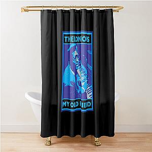 thelonious blue poster Shower Curtain