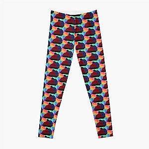 Portrait of Thelonious Monk Colorful Silhouette Smoking  Leggings