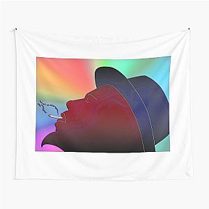 Portrait of Thelonious Monk, Colorful Silhouette, Smoking Tapestry