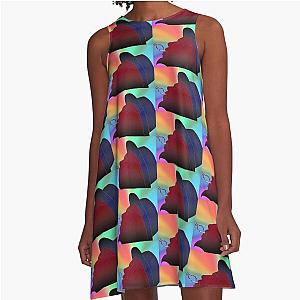 Portrait of Thelonious Monk Colorful  A-Line Dress