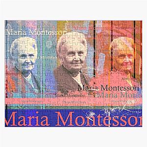 beautiful Maria Montessori portrait, aesthetic collage of the well-known teacher Jigsaw Puzzle