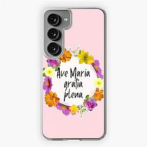 Ave Maria Latin Prayer in Wreath of Flowers Samsung Galaxy Soft Case