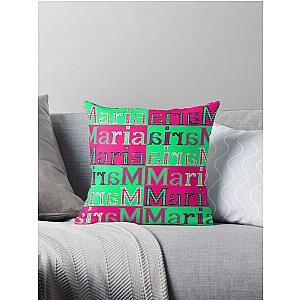 Colorful Maria Letters Designs Throw Pillow