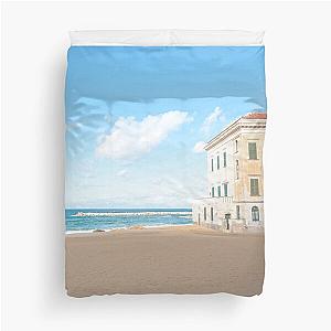 Beach at Santa Maria di Castellabate on the Southern Italian Coast Pastel Duvet Cover