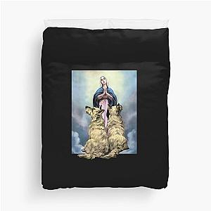 Dogs watch the Mother of Jesus Santa Maria  Duvet Cover