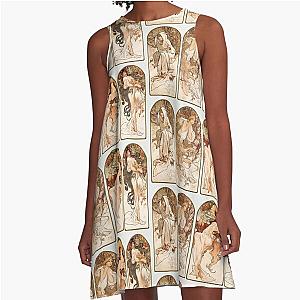 Vintage Art The Seasons (1897) by Alphonse Maria Mucha A-Line Dress