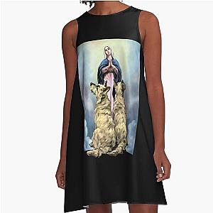 Dogs watch the Mother of Jesus Santa Maria  A-Line Dress