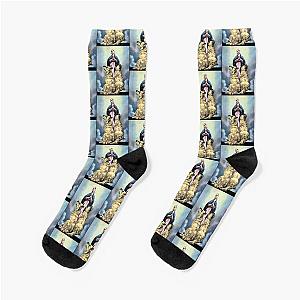 Dogs watch the Mother of Jesus Santa Maria  Socks