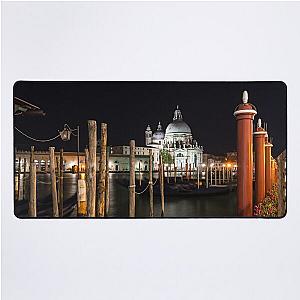 Venice Italy Midnight - Santa Maria della Salute Through a Forest of Paline Desk Mat