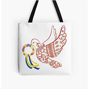 Peace Dove inspired by the work of Maria Prymachenko - all proceeds donated All Over Print Tote Bag