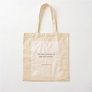 The only journey is the one within - Rainer Maria Rilke Quote - Typewriter Print Cotton Tote Bag