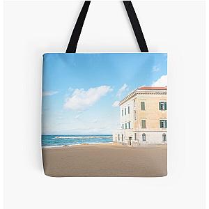 Beach at Santa Maria di Castellabate on the Southern Italian Coast Pastel All Over Print Tote Bag