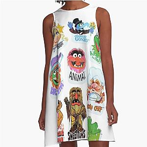 The Muppets Stickers A-Line Dress