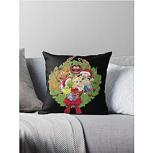 The Muppets Christmas Muppet Group Wreath Throw Pillow